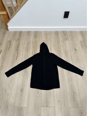Macpac Merino Wool Full Zip Hoodie Mens Black Size Small